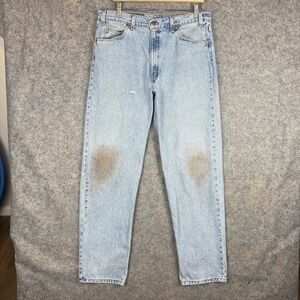 Vintage Levis Orange Tab 550 Jeans Mens 35x33 Blue Relaxed Fit 90s Distressed